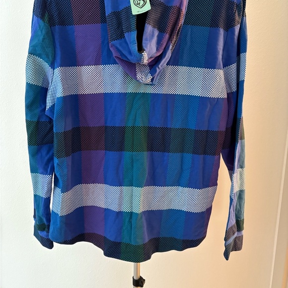 NWT Plus Size Torrid Western Blue Plaid Hooded Long Sleeve Size 2x - Picture 2 of 7